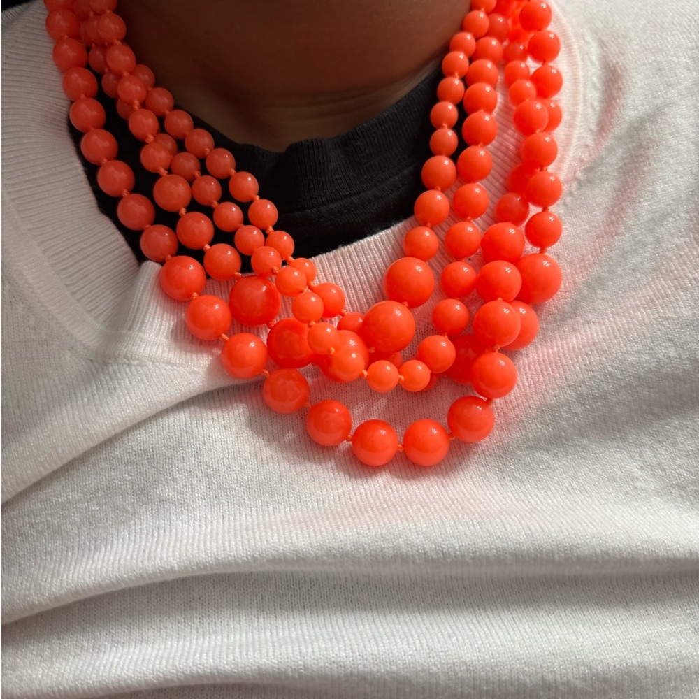 J. Crew Bold Coral Necklace
